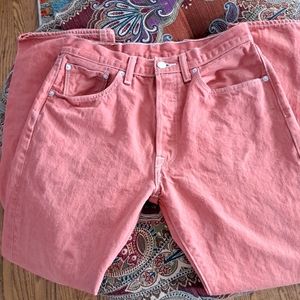 Levi's Men's 501 Original Shrink to Fit Button Fly Jeans Orange 2403 33x32